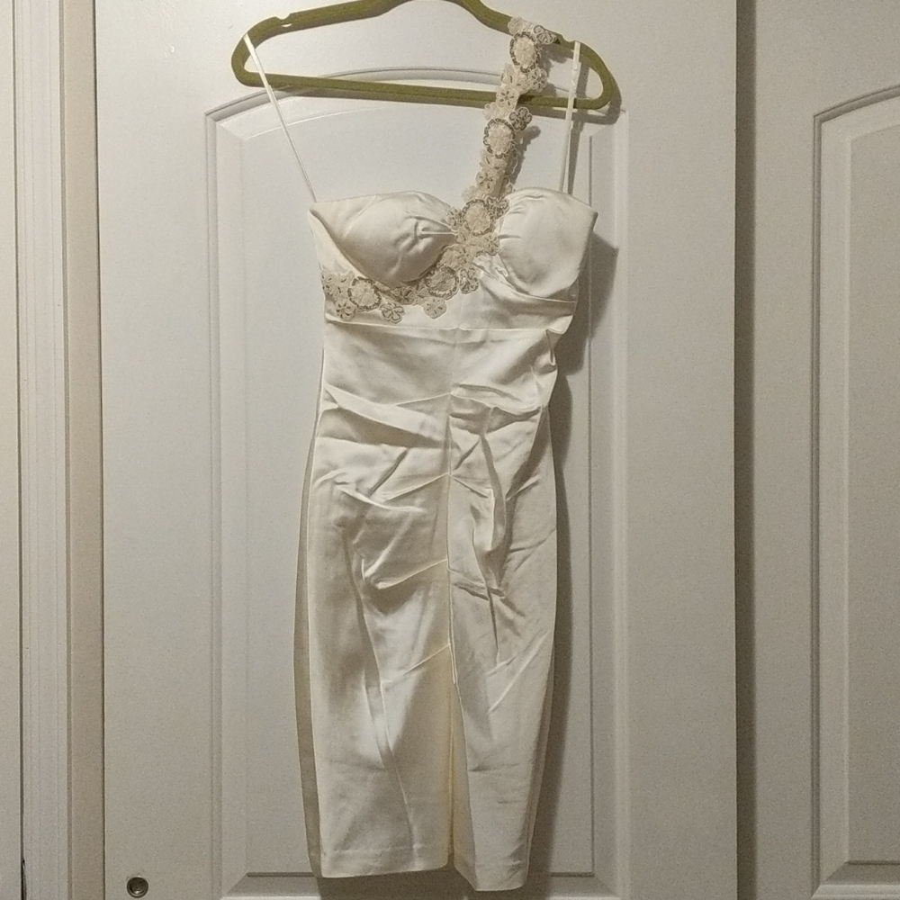 Cache One Shoulder White Dress